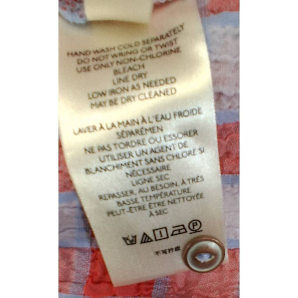 Pilcro Anthropologie womens small red plaid shirt blouse sleeveless seersucker - Picture 9 of 10